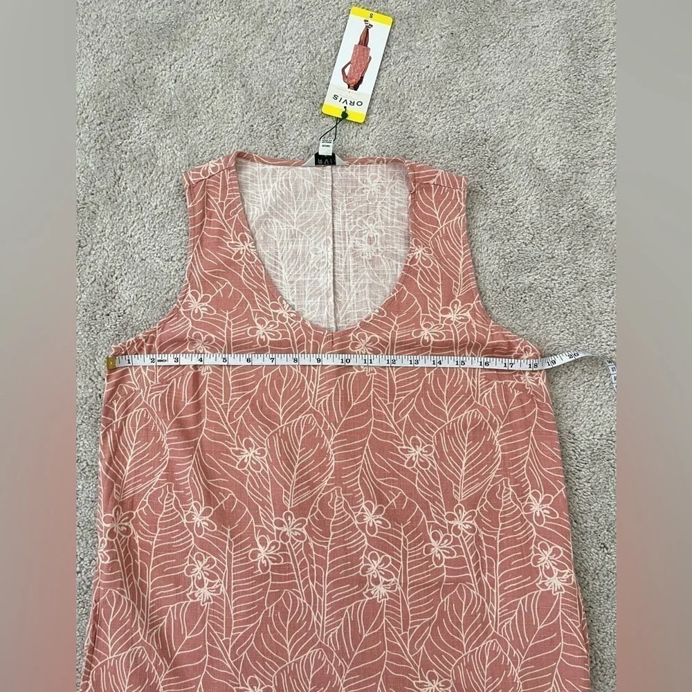 Orvis Womens Floral Sleeveless Linen blend Dress Small Coastal Grandma Lagenlook - Picture 11 of 12